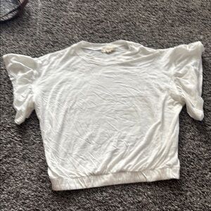 Elan Women's White Flutter Sleeve Top